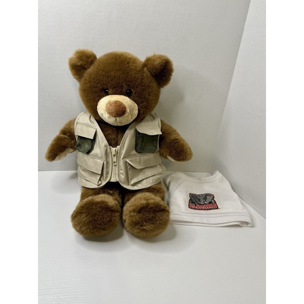 Fisherman Build A Bear Plush Bear Brown  Stuffed Animal Toy 16" Tall